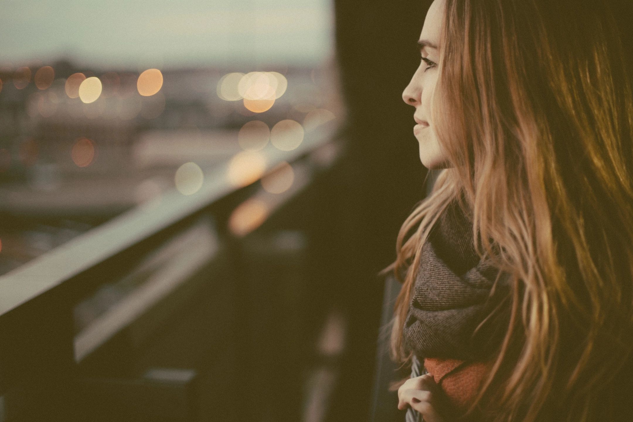 Woman looking at the city