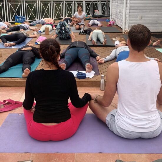 Matt Huy and Saz Newman leading a Retreat Away yoga retreat